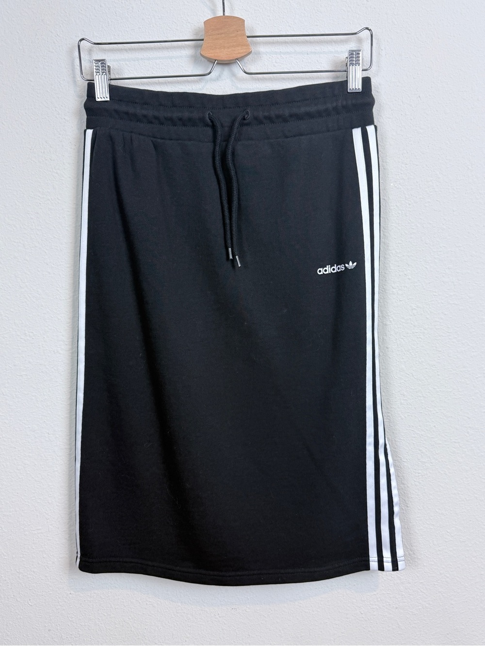adidas Black 3-Stripe Midi Skirt S